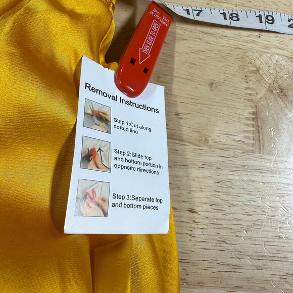 Mac Duggal NWT 12404 Yellow Faux Wrap Puff Shoulder Long Sleeve A-Line Gown Sz 8 - Picture 9 of 11